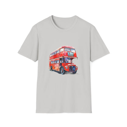 London Transport English Bus - Iconic Red Double-Decker Rich Unisex Softstyle T-Shirt
