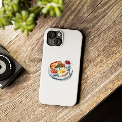 Breakfast Lover Slim Phone Cases, Cute Food Phone Accessories, Coffee Morning Aesthetic, Gift for Foodies, Kitchen Decor Cases