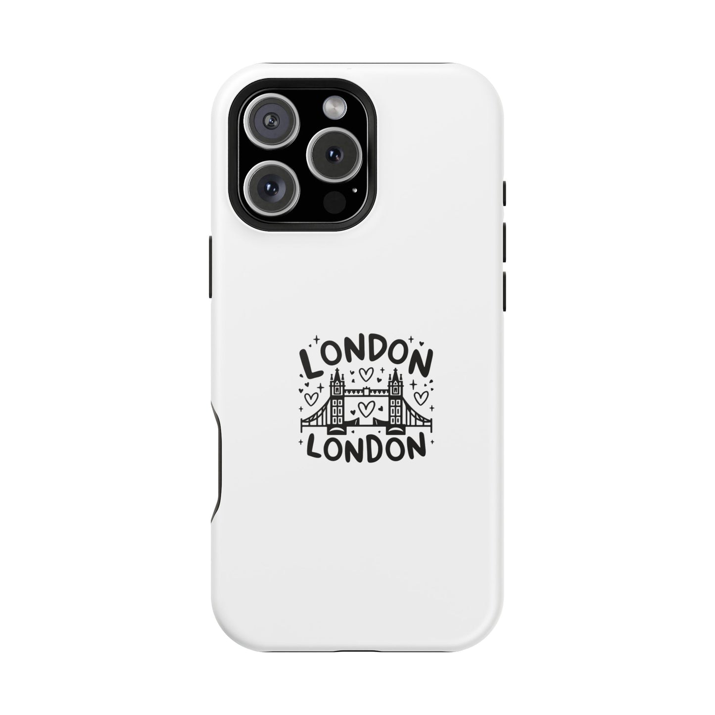 London Love Magnetic Tough Case, Personalized Phone Case, Unique London Design, Gift for Travelers, Cute London Souvenir