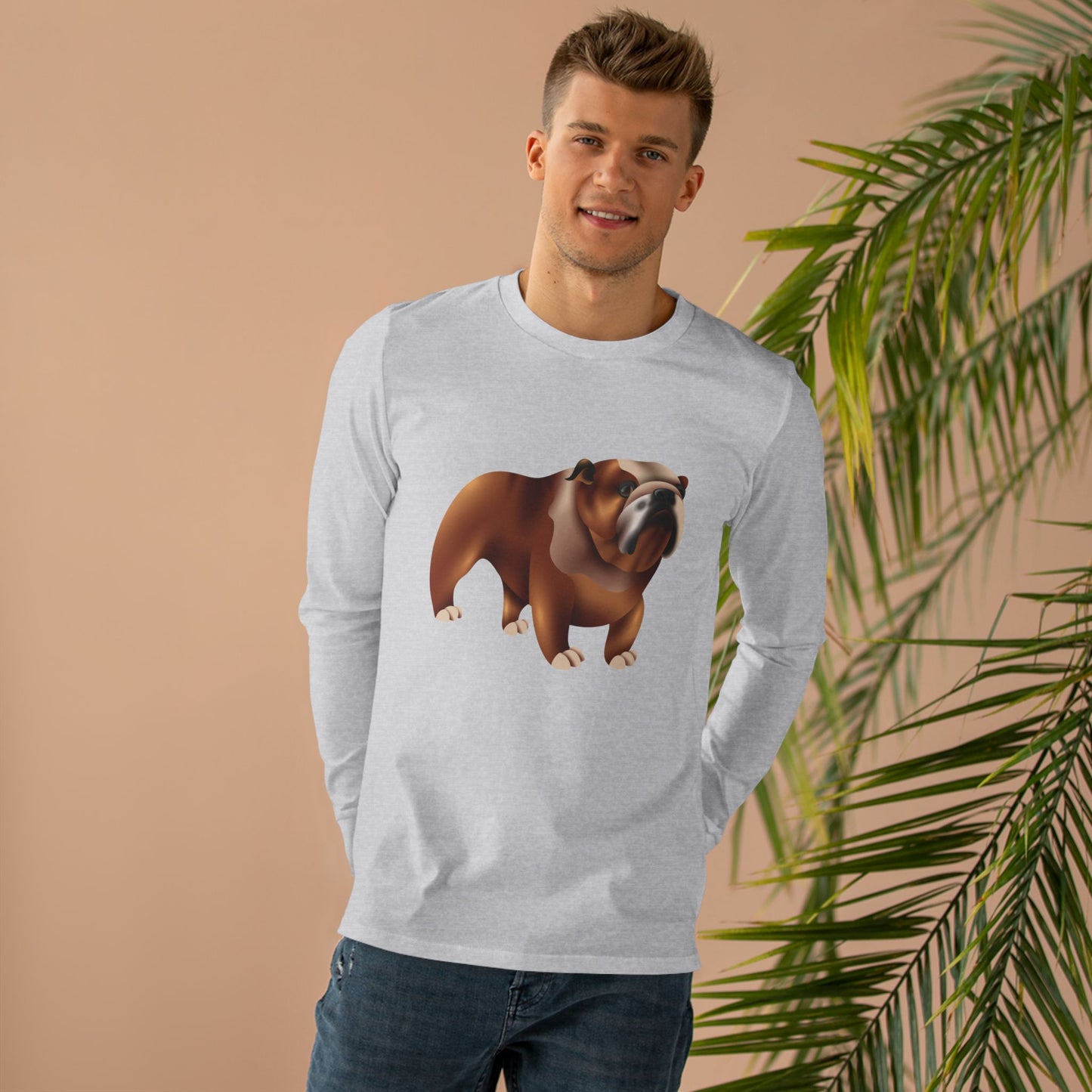 Men’s Base Longsleeve Tee - Adorable British Dog