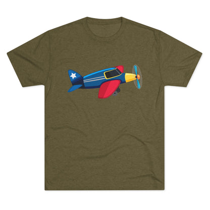Vintage Airplane Illustration - Retro Aviation Cozy Unisex Tri-Blend Crew Tee