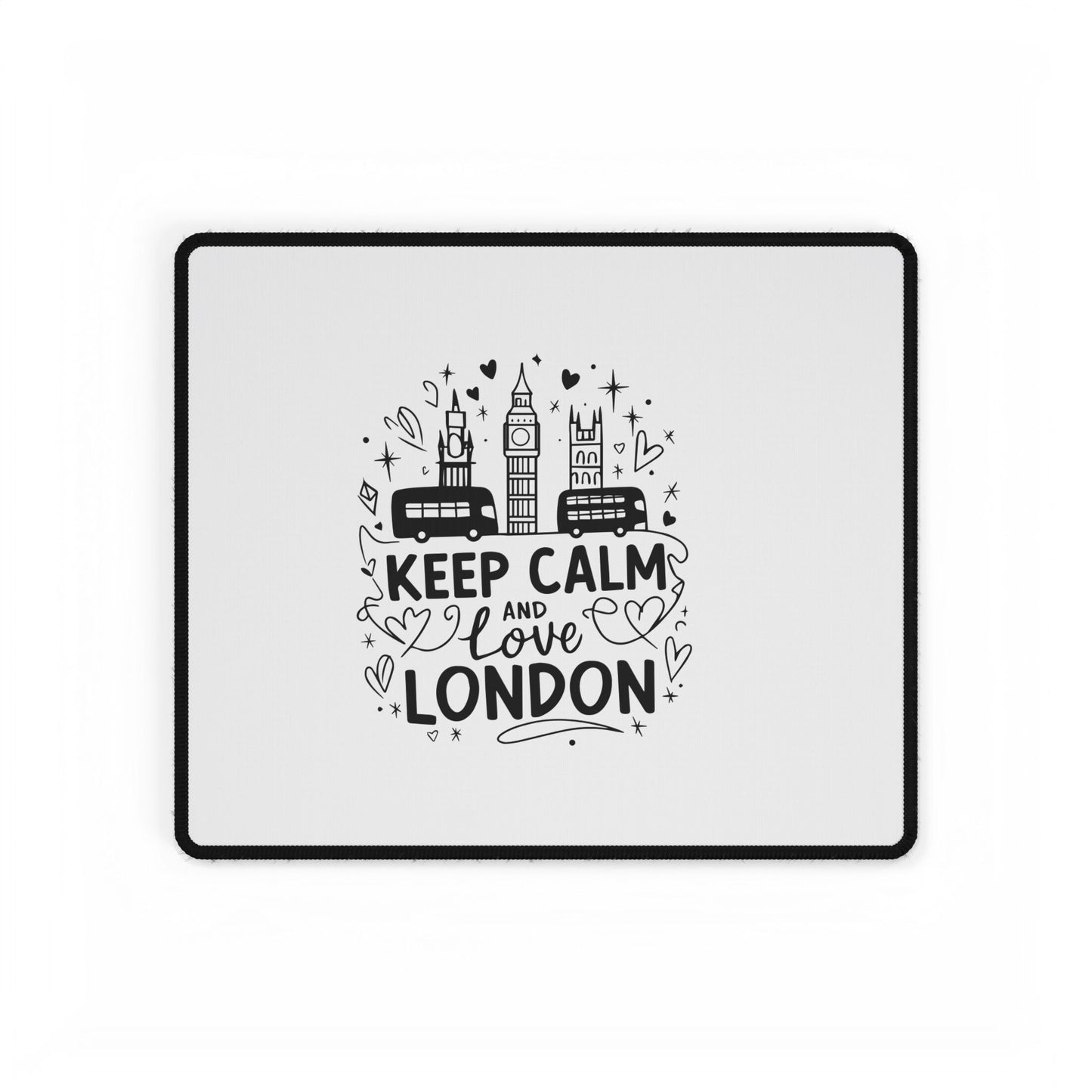 London Themed Desk Mat - Keep Calm & Love London, Home Office Décor, Desk Accessories, Gift for Travelers, Office Supplies