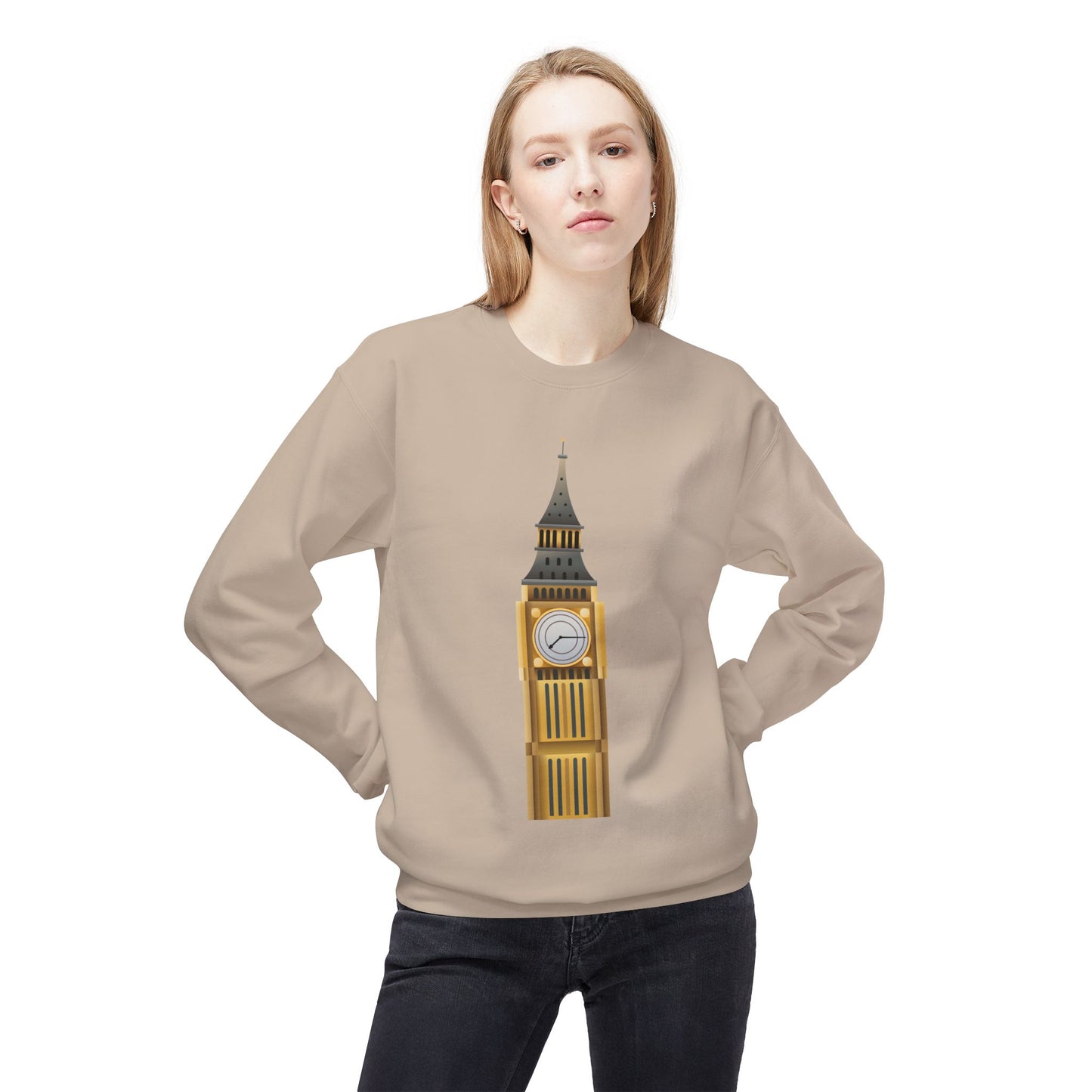 Unisex Midweight Softstyle Fleece Crewneck Sweatshirt - Big Ben - The Heartbeat of London