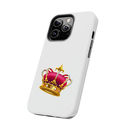 Crown Emoji Tough Phone Case, Durable Phone Cover, Stylish Protector, Gift for Him/Her, Trendy Smartphone Accessory