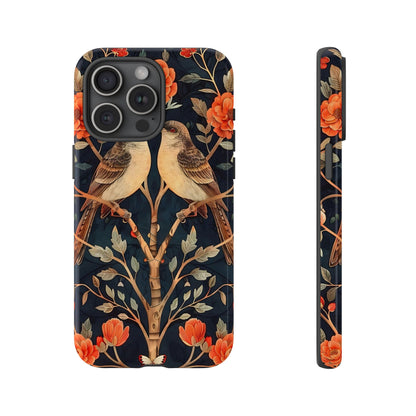 Floral Phone Case – Tough Cases with Bird Design, Unique Gift for Nature Lovers, Stylish Tech Accessory, Phone Cover, Artistic Case