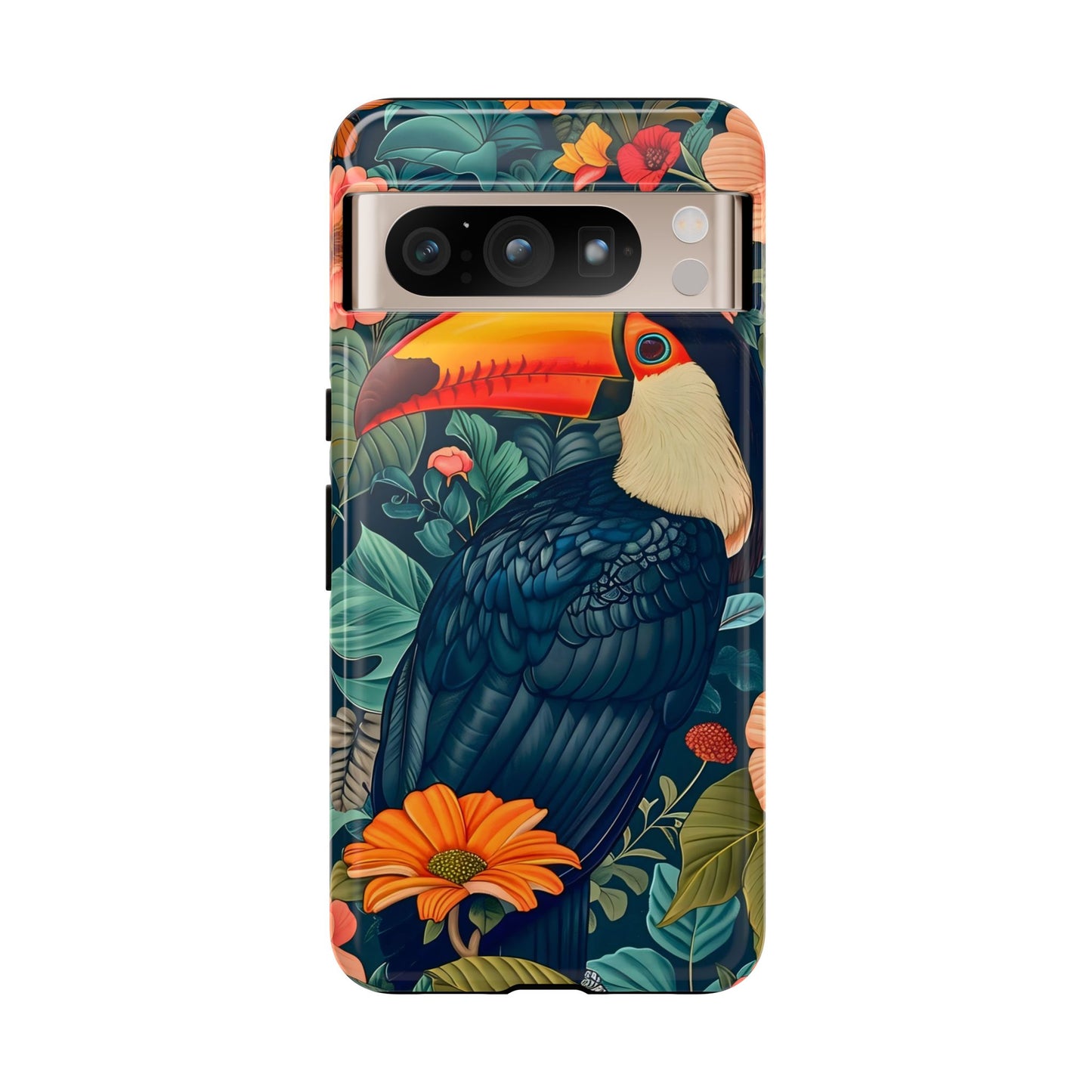 Tropical Toucan Phone Case - Cute Animal Design, Nature Lover Gift, Floral Pattern, Bird Lover Accessory, Summer Vibes