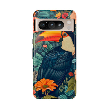 Tropical Toucan Phone Case - Cute Animal Design, Nature Lover Gift, Floral Pattern, Bird Lover Accessory, Summer Vibes