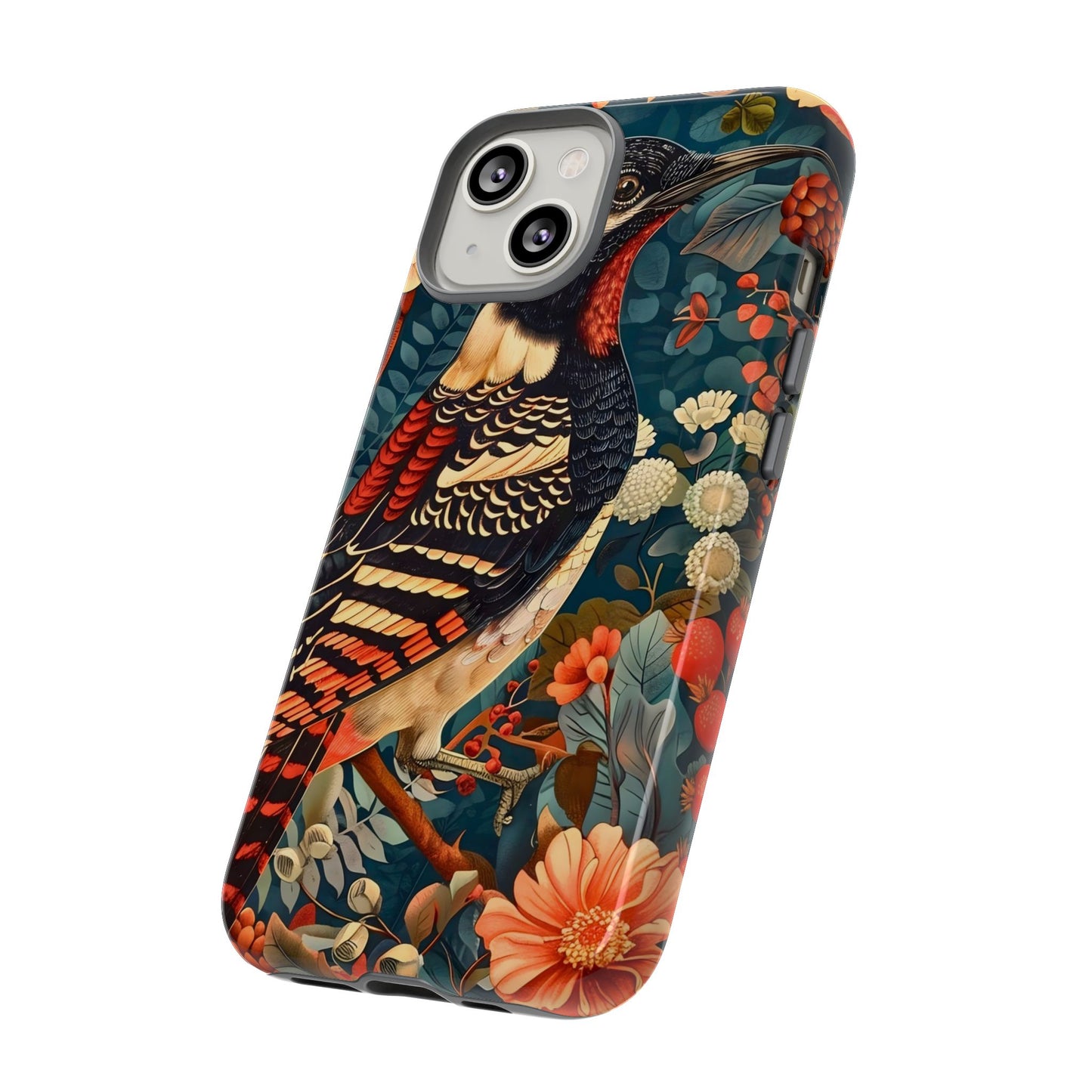 Nature-Inspired Phone Case with Floral Art, Tough Phone Cover, Protective Case, Gift for Nature Lovers, Unique Phone Accessory