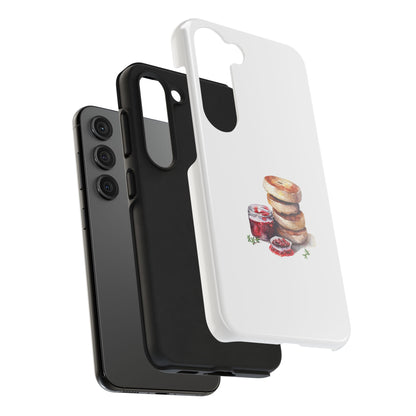 Artistic Bagel & Jam Phone Case - Tough, Durable Design for Food Lovers
