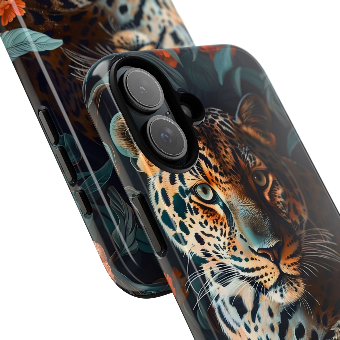 Wildlife Phone Case with Leopard Design | Tough Cases, Animal Prints, Floral Phone Cover, Gift for Nature Lovers, Unique Phone Accessories