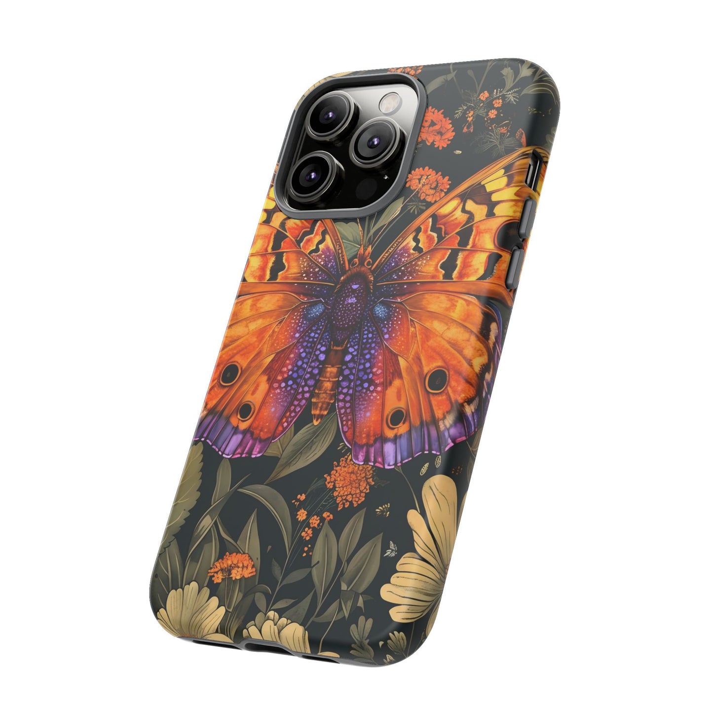 Butterfly Phone Case, Tough Cases for Nature Lovers, Vibrant Floral Design, Gift for Her, Cute Phone Accessories, Butterfly Artwork