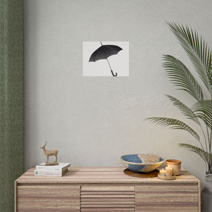 Minimalist Umbrella Wall Art, Chic Home Decor Print, Stylish Poster, Rental Friendly Artwork, Black Umbrella Decor