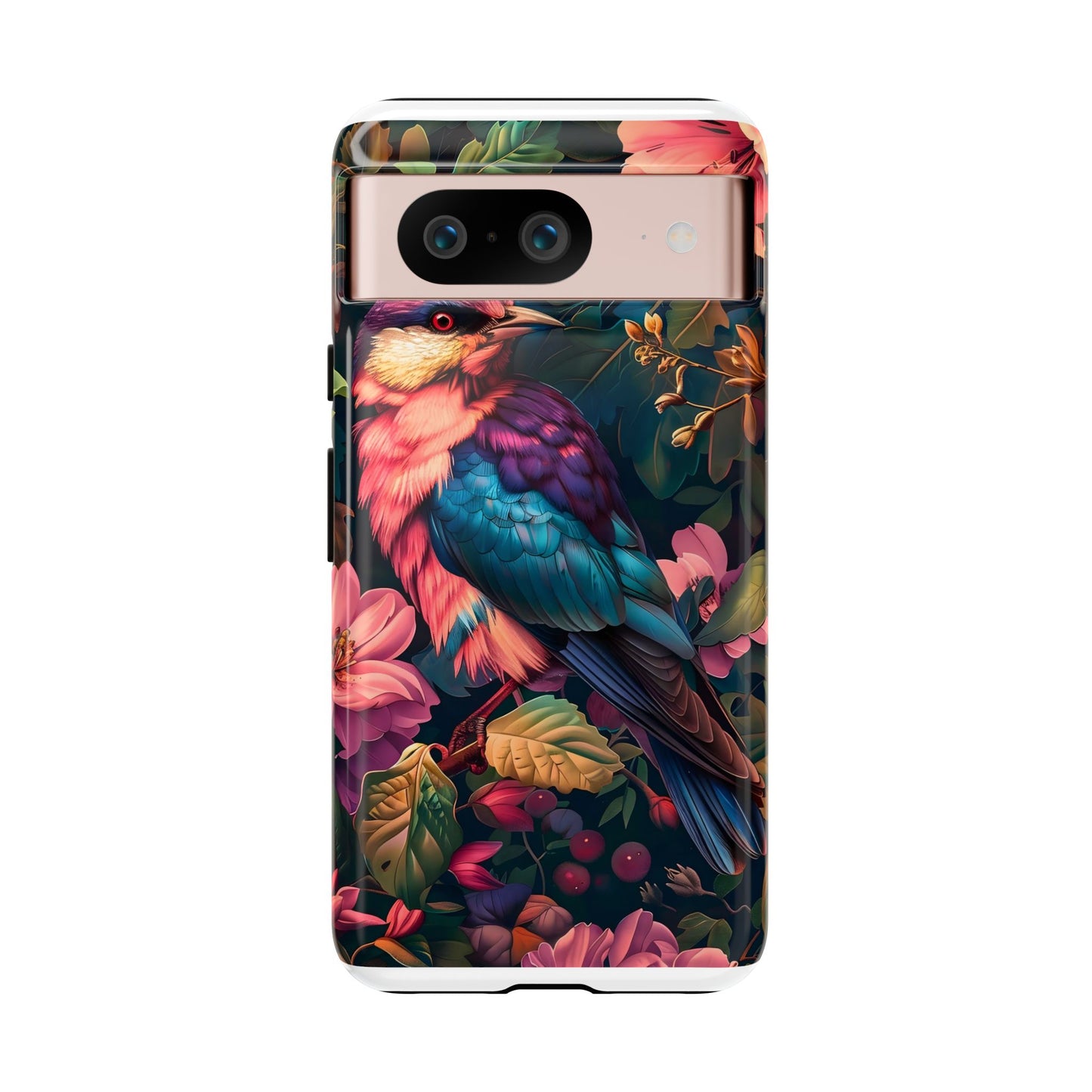 Tough Cases: Vibrant Tropical Bird Phone Case, Floral Smartphone Cover, Nature Lover Gift, Boho Phone Accessory, Cute Bird Case
