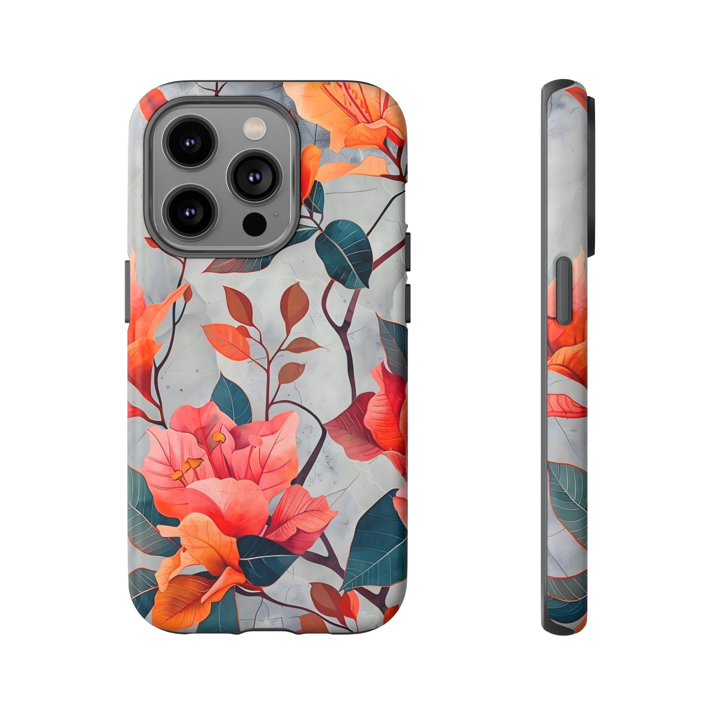 Floral Phone Case, Tough Cases, Flower Power, Gift for Her, Decorative Phone Cover, Trendy Accessories, Everyday Style