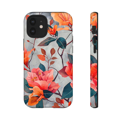 Floral Phone Case, Tough Cases, Flower Power, Gift for Her, Decorative Phone Cover, Trendy Accessories, Everyday Style