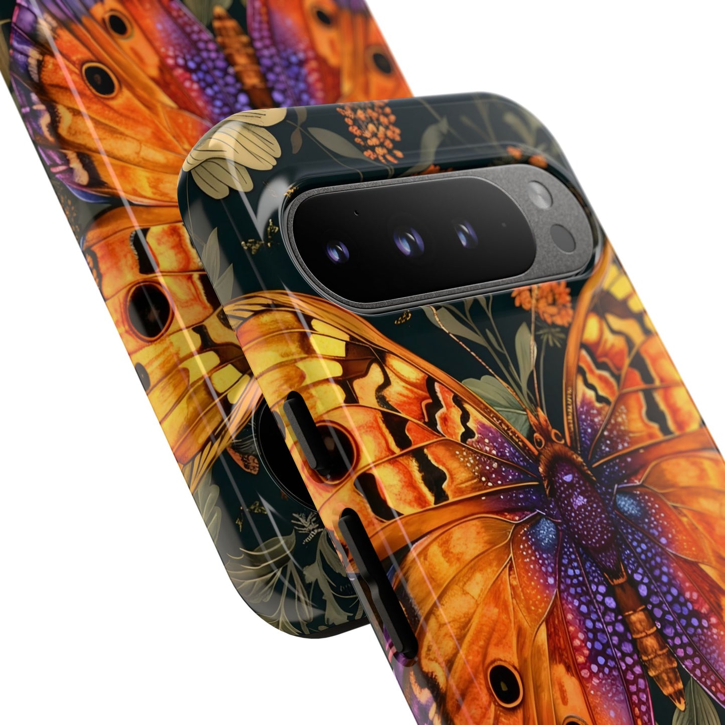 Butterfly Phone Case, Tough Cases for Nature Lovers, Vibrant Floral Design, Gift for Her, Cute Phone Accessories, Butterfly Artwork