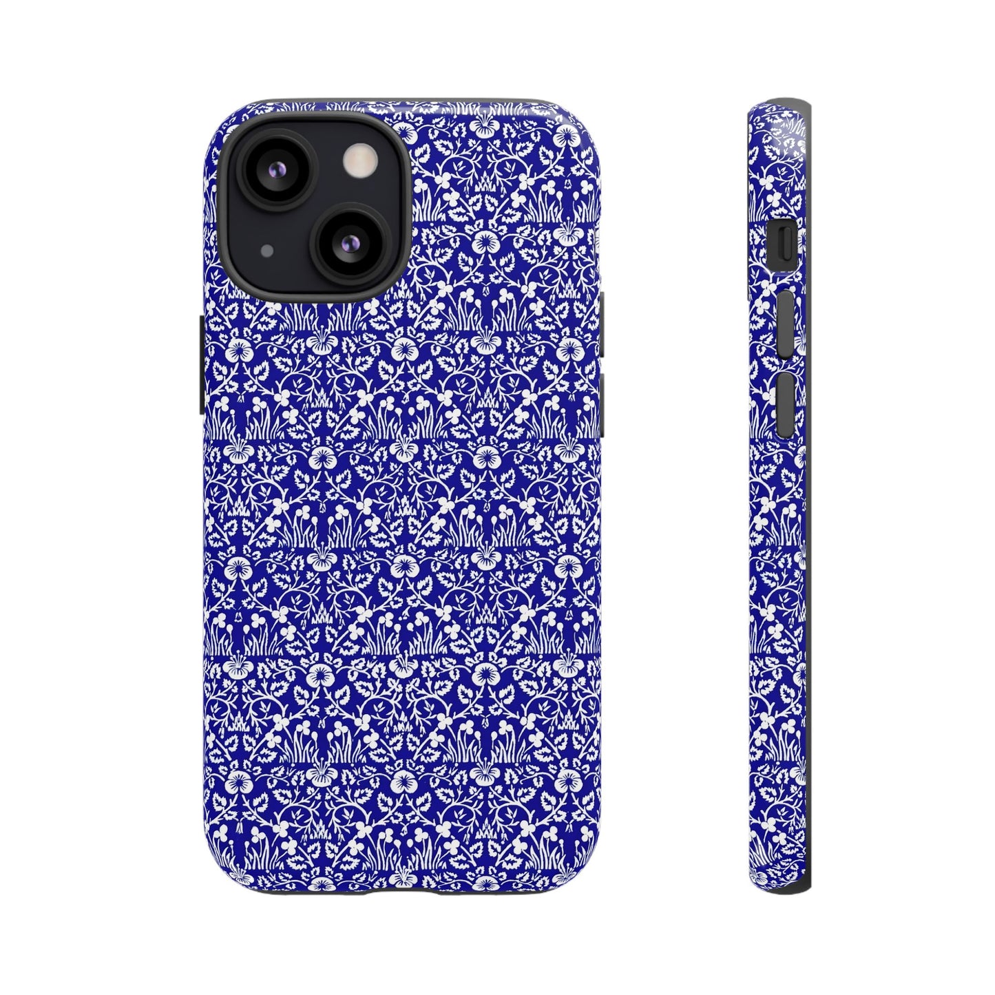 Elegant Floral Phone Case - Tough Cases, Blue Floral Design, Stylish Phone Accessory, Unique Gift, Modern Tech Protection