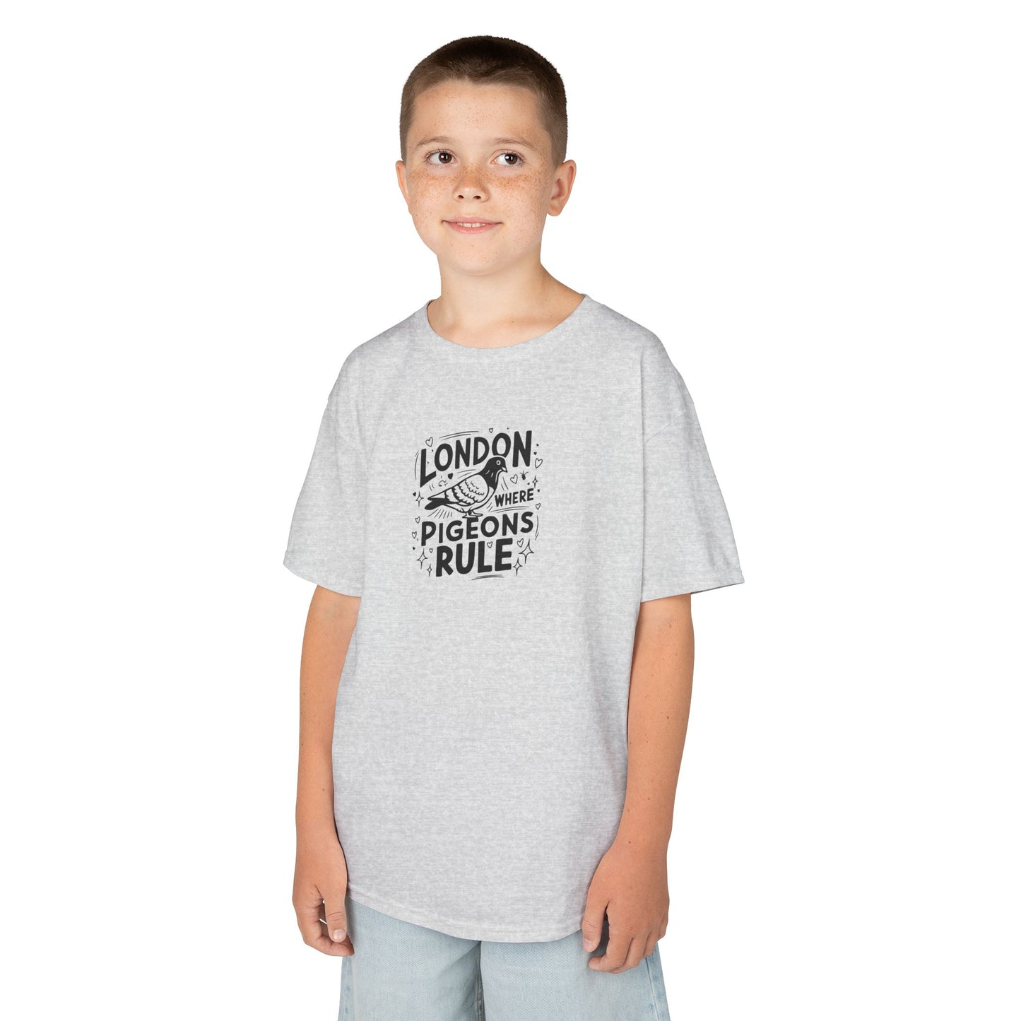 Kids  Tee - London where pigeons rule -  Fun Cotton T-Shirt for Young London Enthusiasts