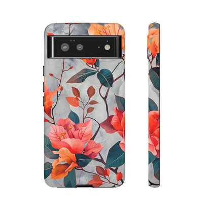 Floral Phone Case, Tough Cases, Flower Power, Gift for Her, Decorative Phone Cover, Trendy Accessories, Everyday Style