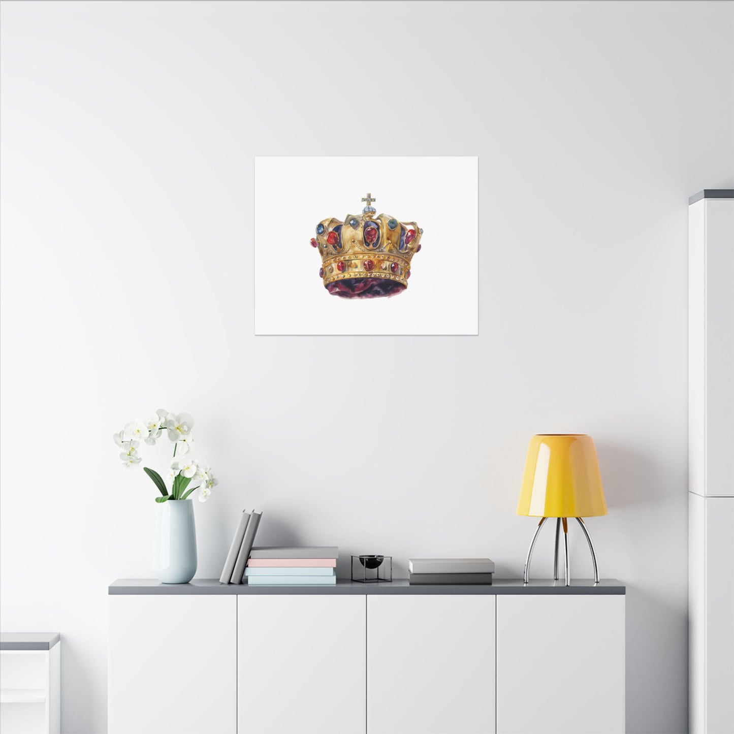 Crown Art Print, Royal Wall Decor, Matched for Home or Office, Gift for Art Lovers, Unique Royalty Artwork