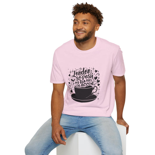 My London Tea has an Accent Unisex Softstyle T-Shirt
