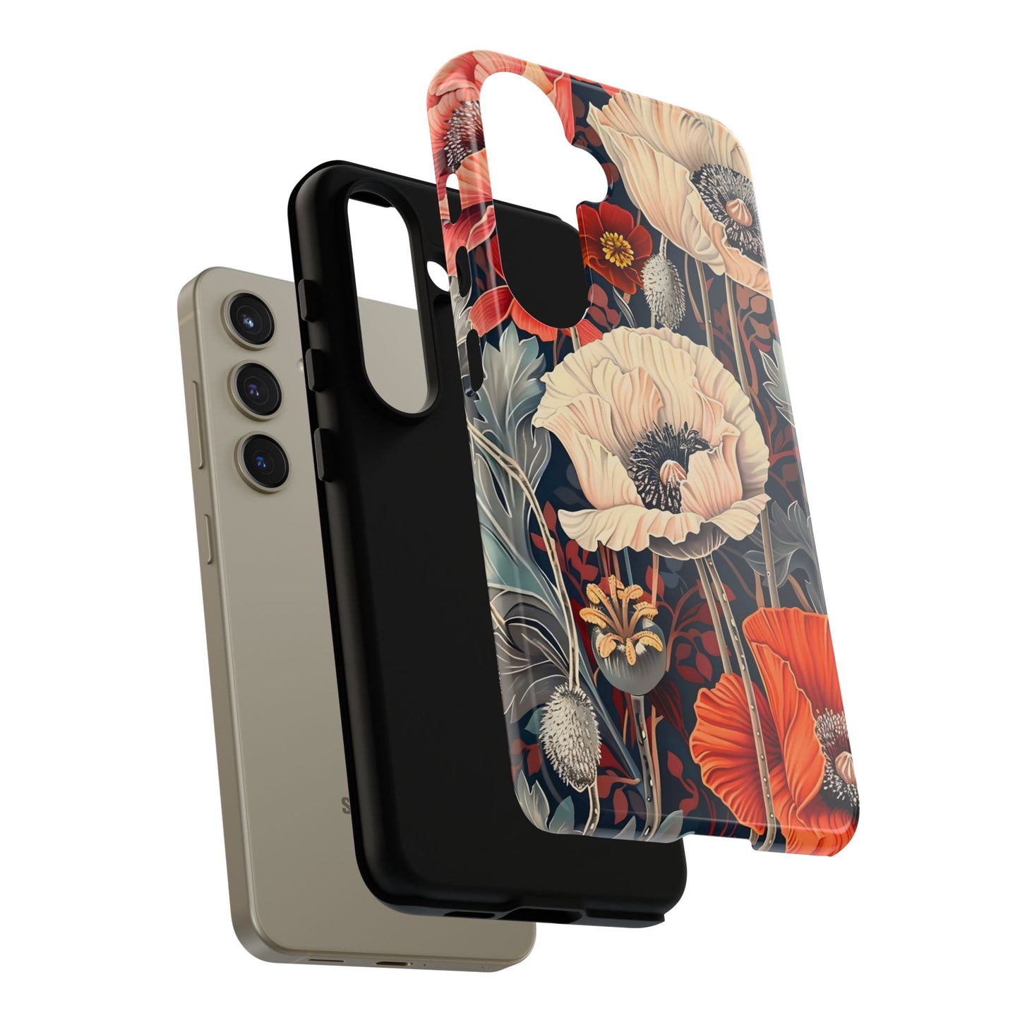 Floral iPhone Case, Tough Phone Cover, Artistic Protection, Flower Design, Unique Gift for Her, Phone Accessory, Trendy Tech