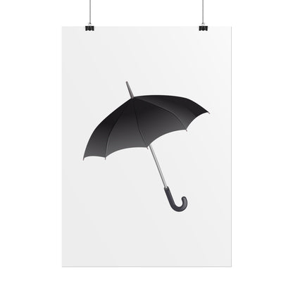Minimalist Umbrella Wall Art, Chic Home Decor Print, Stylish Poster, Rental Friendly Artwork, Black Umbrella Decor