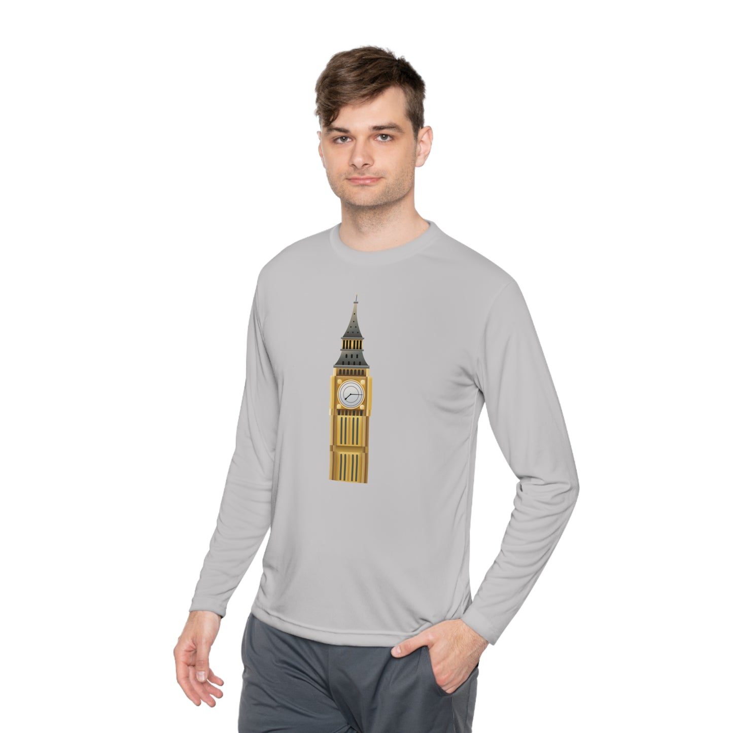 Unisex Lightweight Long Sleeve Tee - Iconic Big Ben Clock Tower Design