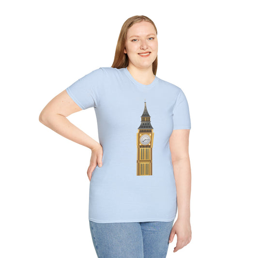 Unisex Softstyle T-Shirt - London's Landmark - The Iconic Clock Tower