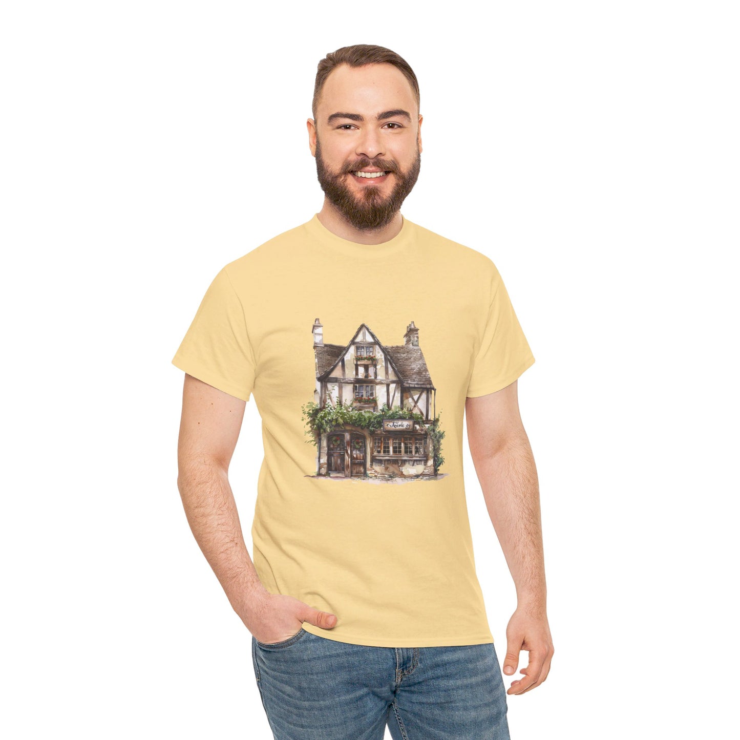 Charming British House - Warm and Cozy Unisex Heavy Cotton T-Shirt