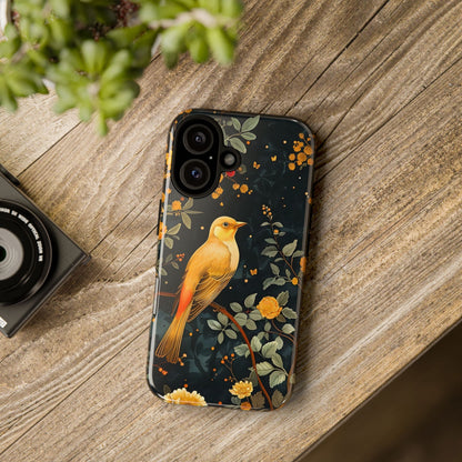 Floral Phone Case, Tough Cases with Bird Design, Nature Lover Gift, Stylish Protection, Birthday Present, Floral Phone Cover