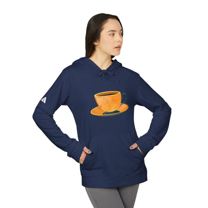 adidas Unisex Fleece Hoodie - Classic British Tea Kettle - Timeless Elegance in Tea Time