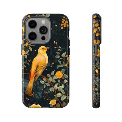 Floral Phone Case, Tough Cases with Bird Design, Nature Lover Gift, Stylish Protection, Birthday Present, Floral Phone Cover