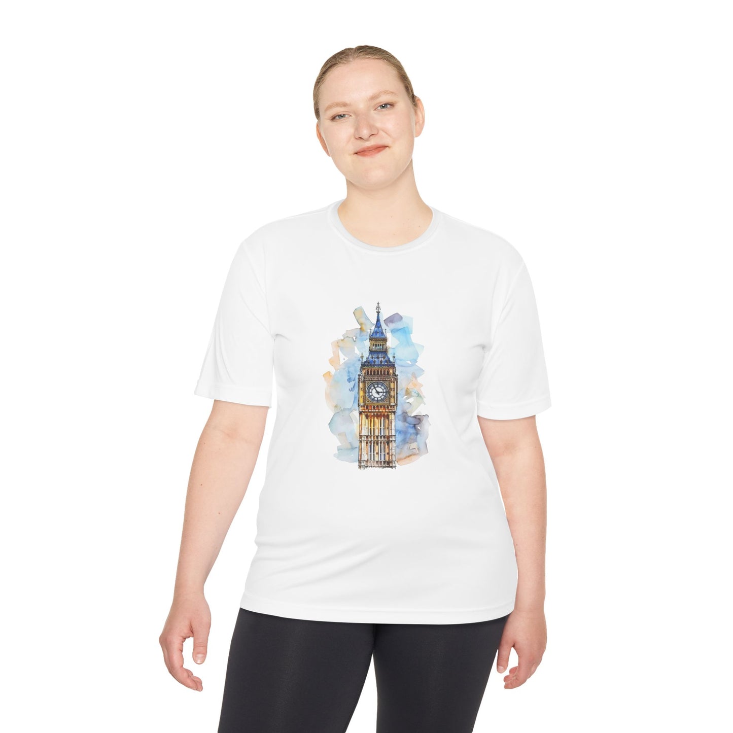 Unisex Moisture Wicking Tee - Iconic Big Ben Illustration Wall Decor