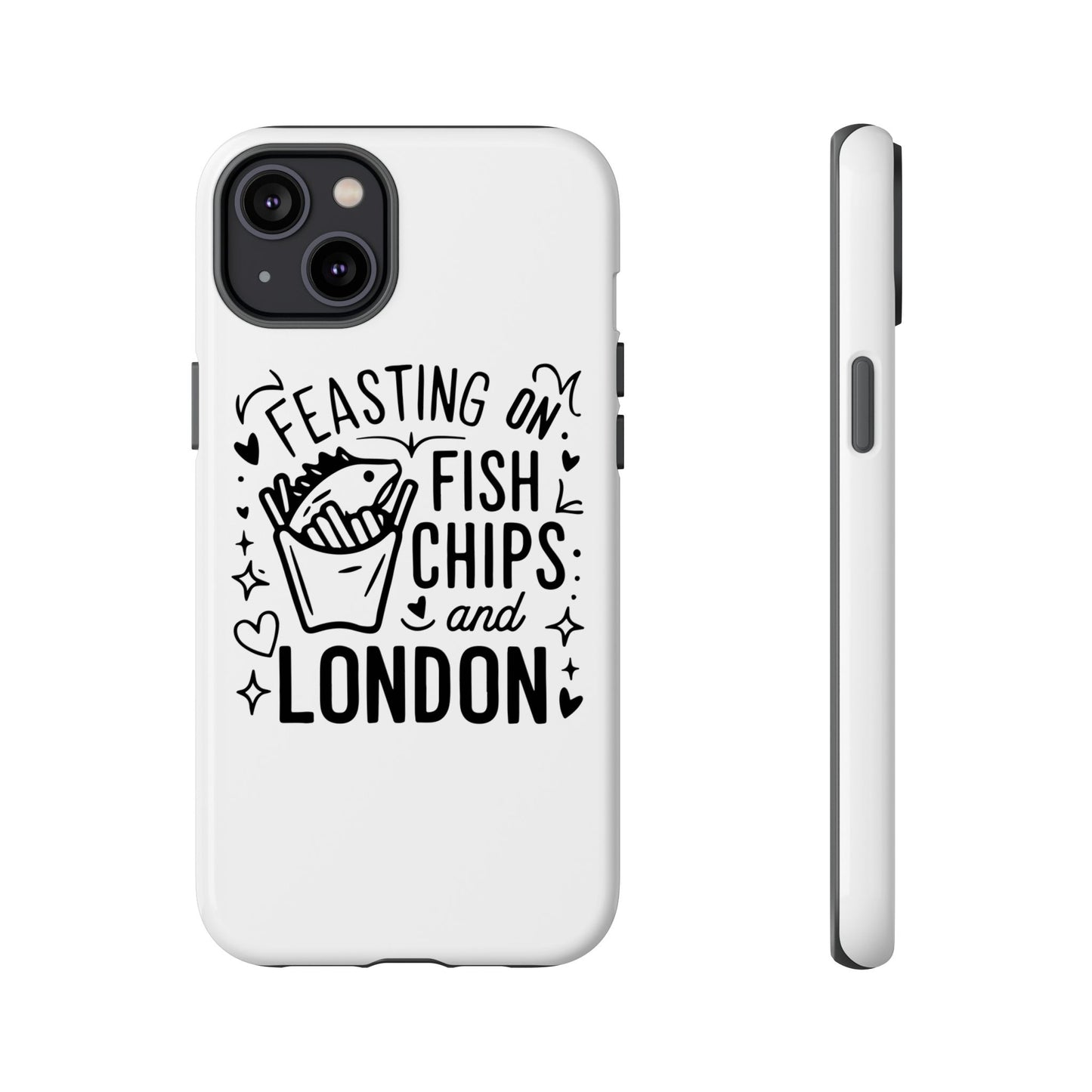 London Fish & Chips Phone Case | Fun Gift for Foodies, Travel Lovers, London Souvenir, Unique Accessories, Personalization Option