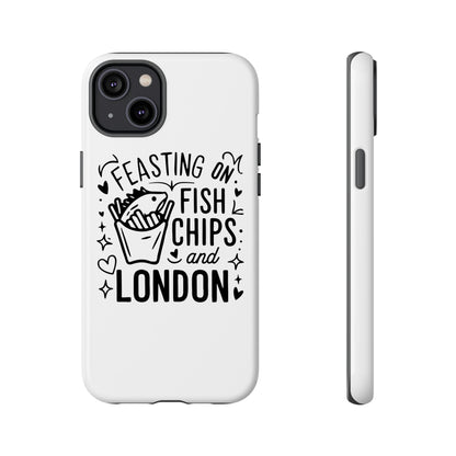 London Fish & Chips Phone Case | Fun Gift for Foodies, Travel Lovers, London Souvenir, Unique Accessories, Personalization Option