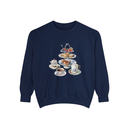 Unisex Garment-Dyed Sweatshirt - British Food Traditional Dishes and Culinary Delights