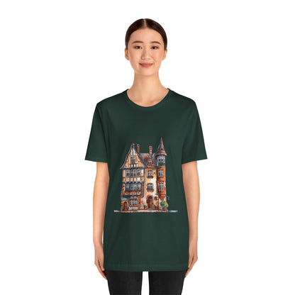 Unisex Jersey Short Sleeve Tee - Countryside Charm - The Classic British Village House