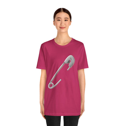 Unisex Jersey Short Sleeve Tee - Minimalist Safety Pin Design