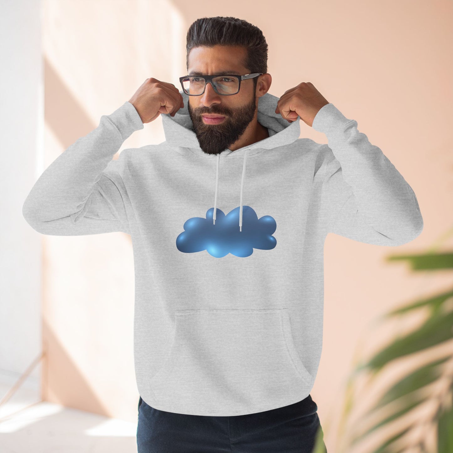 Three-Panel Fleece Hoodie - Serene Cloudscape - Dreamy Cloud