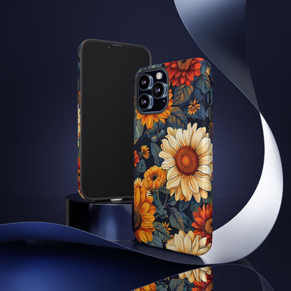 Floral Tough Phone Case | Sunflower Design, iPhone Cover, Protective Case, Gifts for Her, Floral Phone Accessory