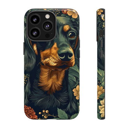 Dachshund Phone Case, Floral Pet Phone Cover, Dog Lover Gift, Tough Phone Case, Custom Dachshund Design, Unique Dog Owner Accessory