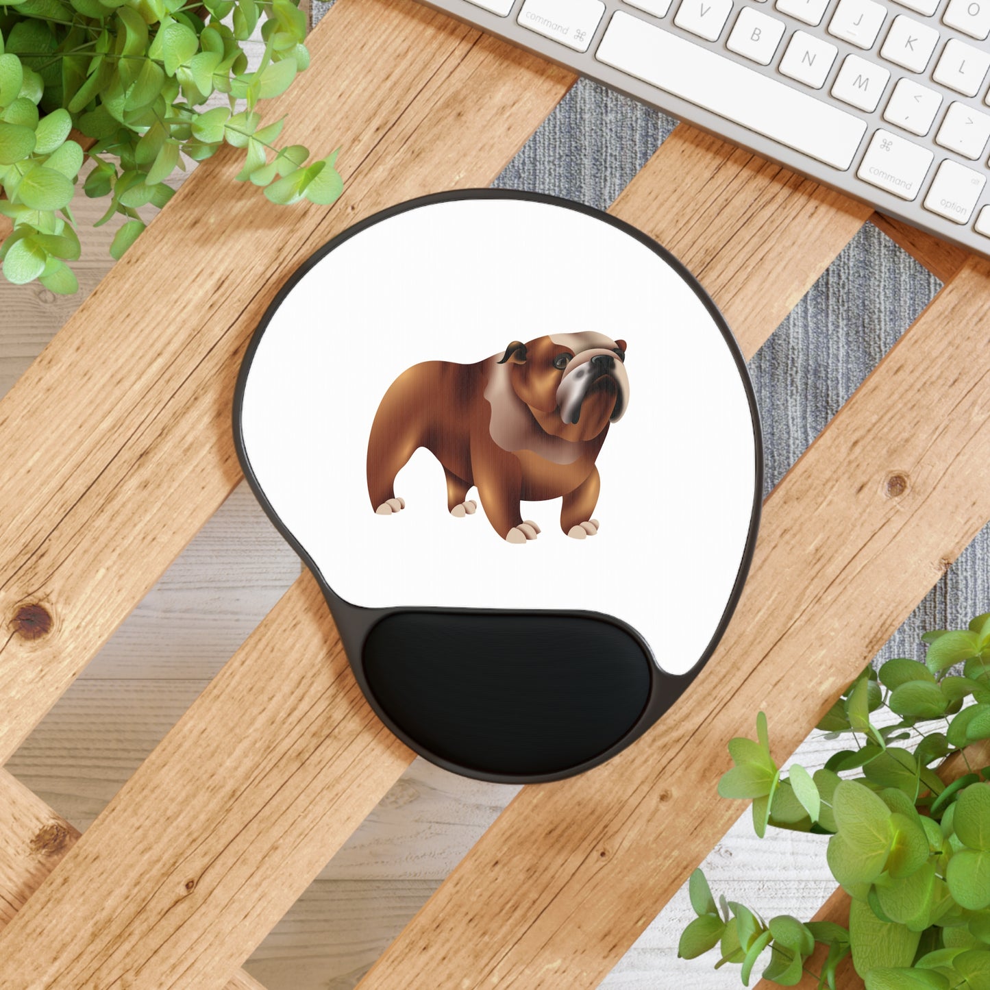 Cute Bulldog Mouse Pad with Wrist Rest, Animal Lover Gift, Desk Accessories, Home Office Essentials, Pet Lover Decor
