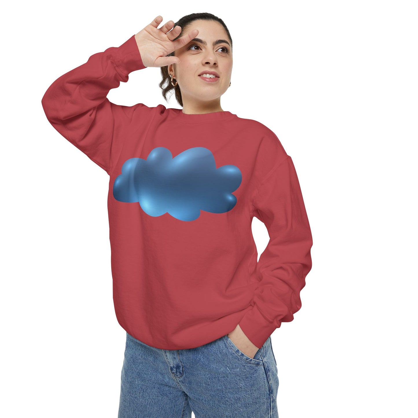 Unisex Garment-Dyed Sweatshirt - Serene Cloudscape - Dreamy Cloud Design