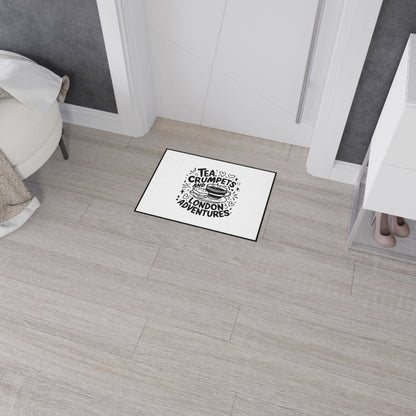 Tea & Crumpets Adventure Mat - Heavy Duty Floor Mat for Kitchen, Entryway, Dining Room, Gifts for Tea Lovers, Home Decor