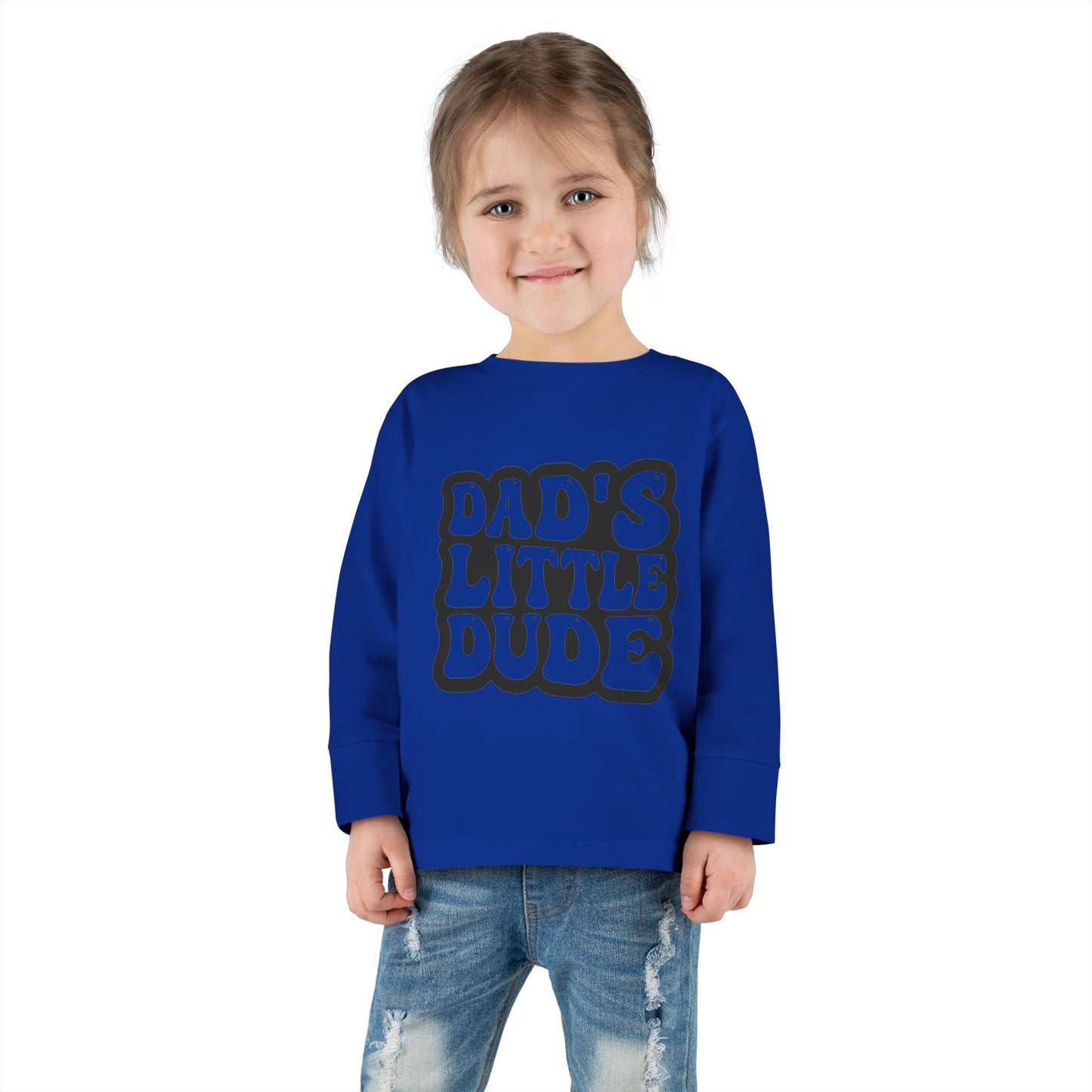 Toddler Long Sleeve Tee - Dad's Little Dude T-Shirt for Kids