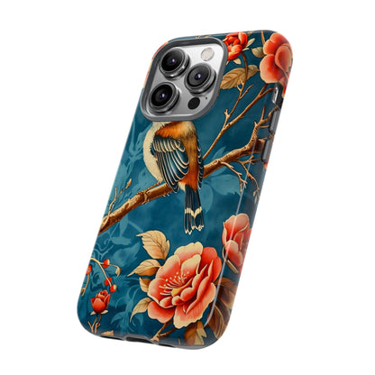 Bird & Floral Phone Case, Tough Cases for Nature Lovers, Gift for Her, Customizable Design, Vibrant Tech Accessories