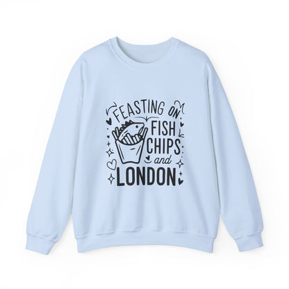 Unisex Heavy Blend™ Crewneck Sweatshirt Relaxed - Fish Chips and London