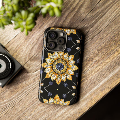 Floral Phone Case with Mandala Design, Tough Cases for iPhone & Samsung, Boho Style, Gift for Her, Unique Accessories