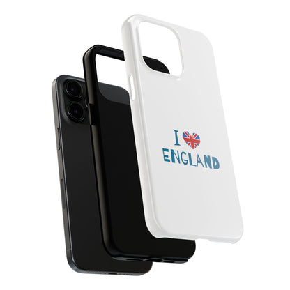 I Love England Tough Phone Cases | Travel Gifts, British Pride Accessories, Unique Phone Covers, Cute Holiday Gift, England Souvenirs